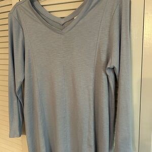 J. Jill Soft Blue Long Sleeve V-Neck Top